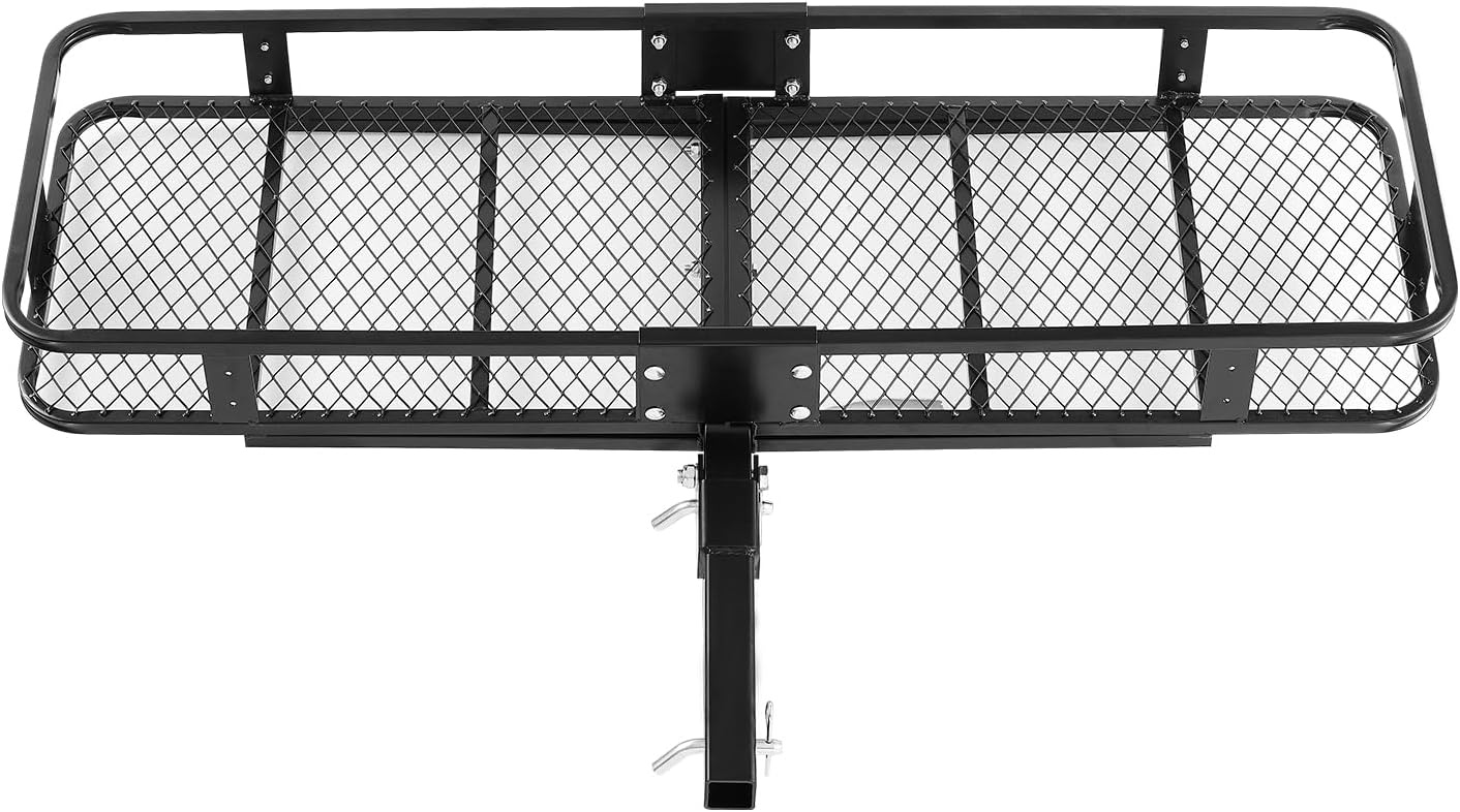 image:imageVEVOR Hitch Mount Cargo Carrier 60 x 36 x 6 Folding Rear Luggage Rack Basket with Waterproof Cargo Bag 500LBS Capacity HighStrength Steel Hitch Cargo Carrier Fits 2 Receiver for SUV Pickups60 x 20 x 6