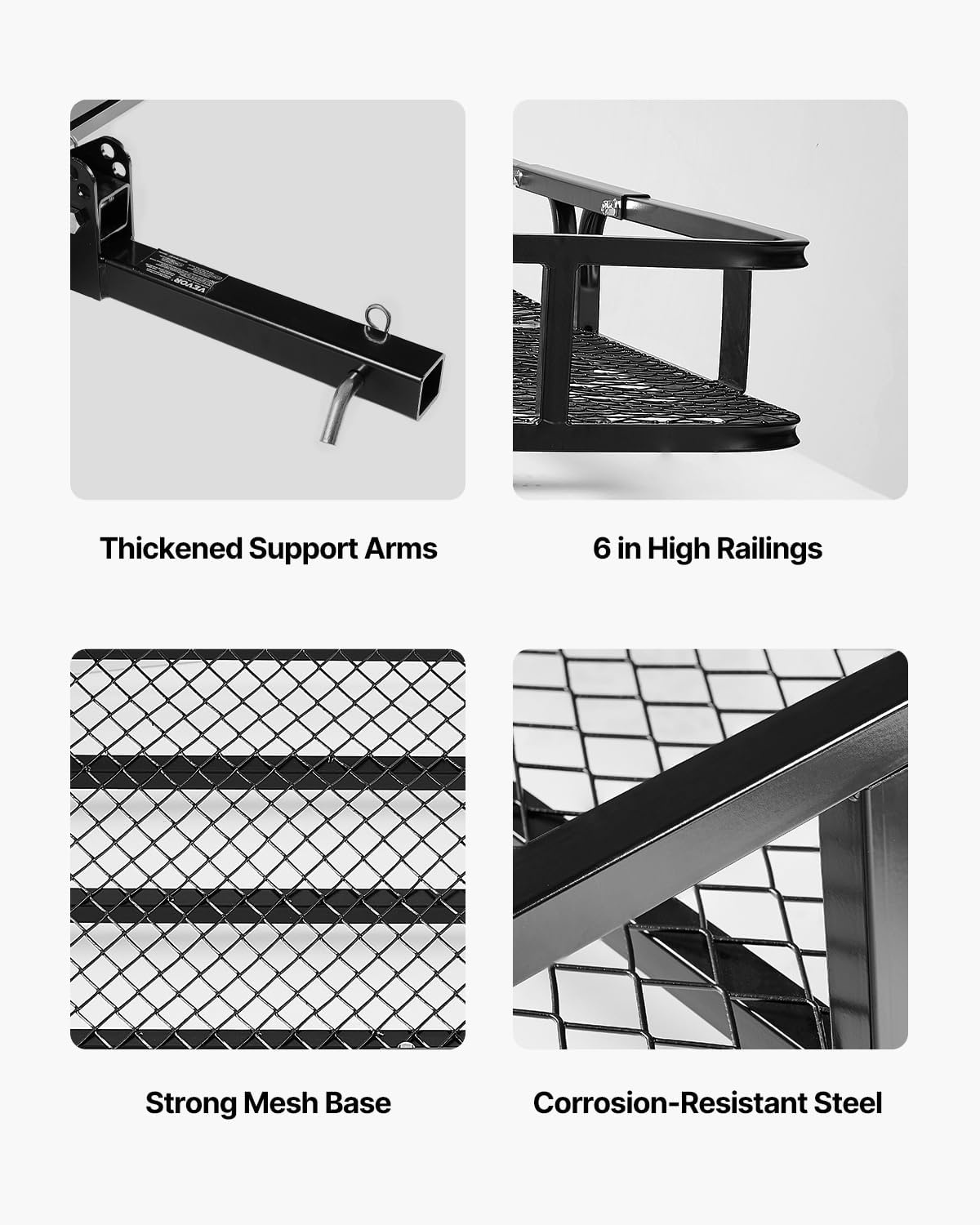 image:imageVEVOR Hitch Mount Cargo Carrier 60 x 36 x 6 Folding Rear Luggage Rack Basket with Waterproof Cargo Bag 500LBS Capacity HighStrength Steel Hitch Cargo Carrier Fits 2 Receiver for SUV Pickups60 x 24 x 6