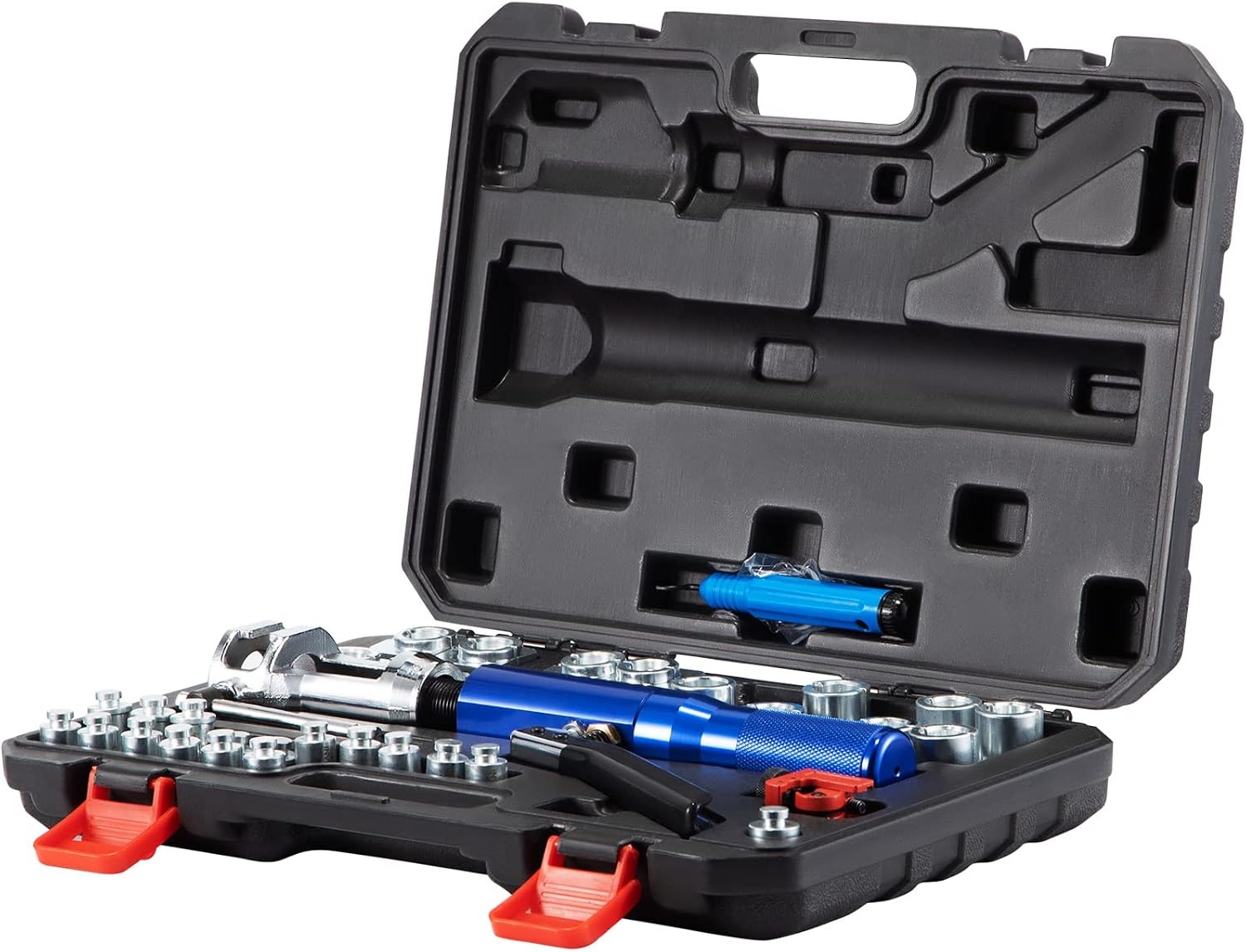 image:imageVEVOR Hydraulic Flaring Tool Kit 45 Double Flaring Tool Brake Repair Brake Flaring Tools for 31612 Brake Flare Tool with Tube Cutter and Deburrer 32 PCS Tube Flaring Tools for Copper Lines