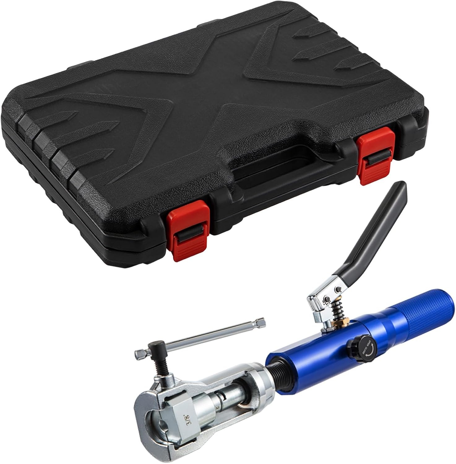 image:imageVEVOR Hydraulic Flaring Tool Kit 45 Double Flaring Tool Brake Repair Brake Flaring Tools for 31612 Brake Flare Tool with Tube Cutter and Deburrer 32 PCS Tube Flaring Tools for Copper Lines