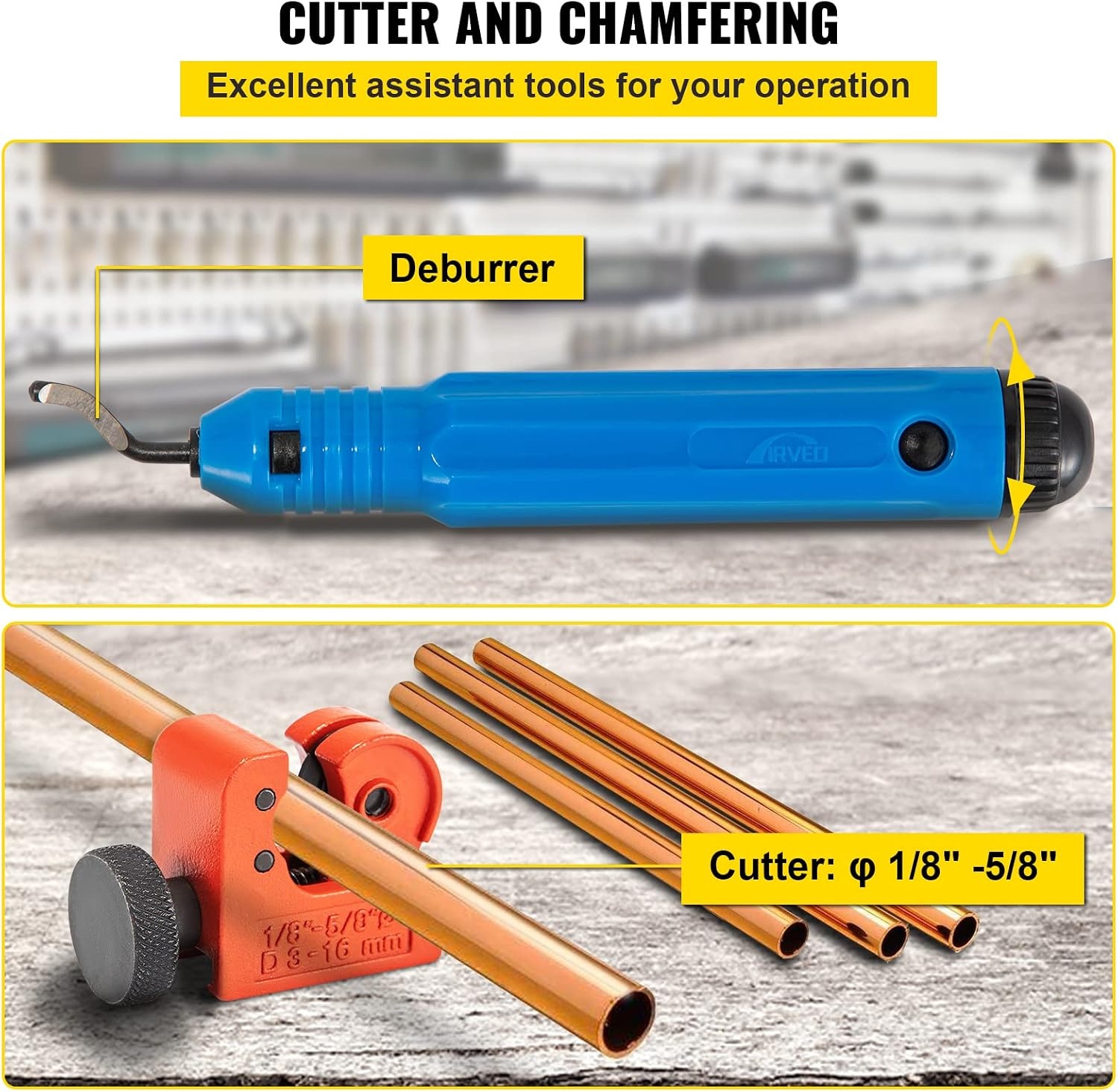 image:imageVEVOR Hydraulic Flaring Tool Kit 45 Double Flaring Tool Brake Repair Brake Flaring Tools for 31612 Brake Flare Tool with Tube Cutter and Deburrer 32 PCS Tube Flaring Tools for Copper Lines
