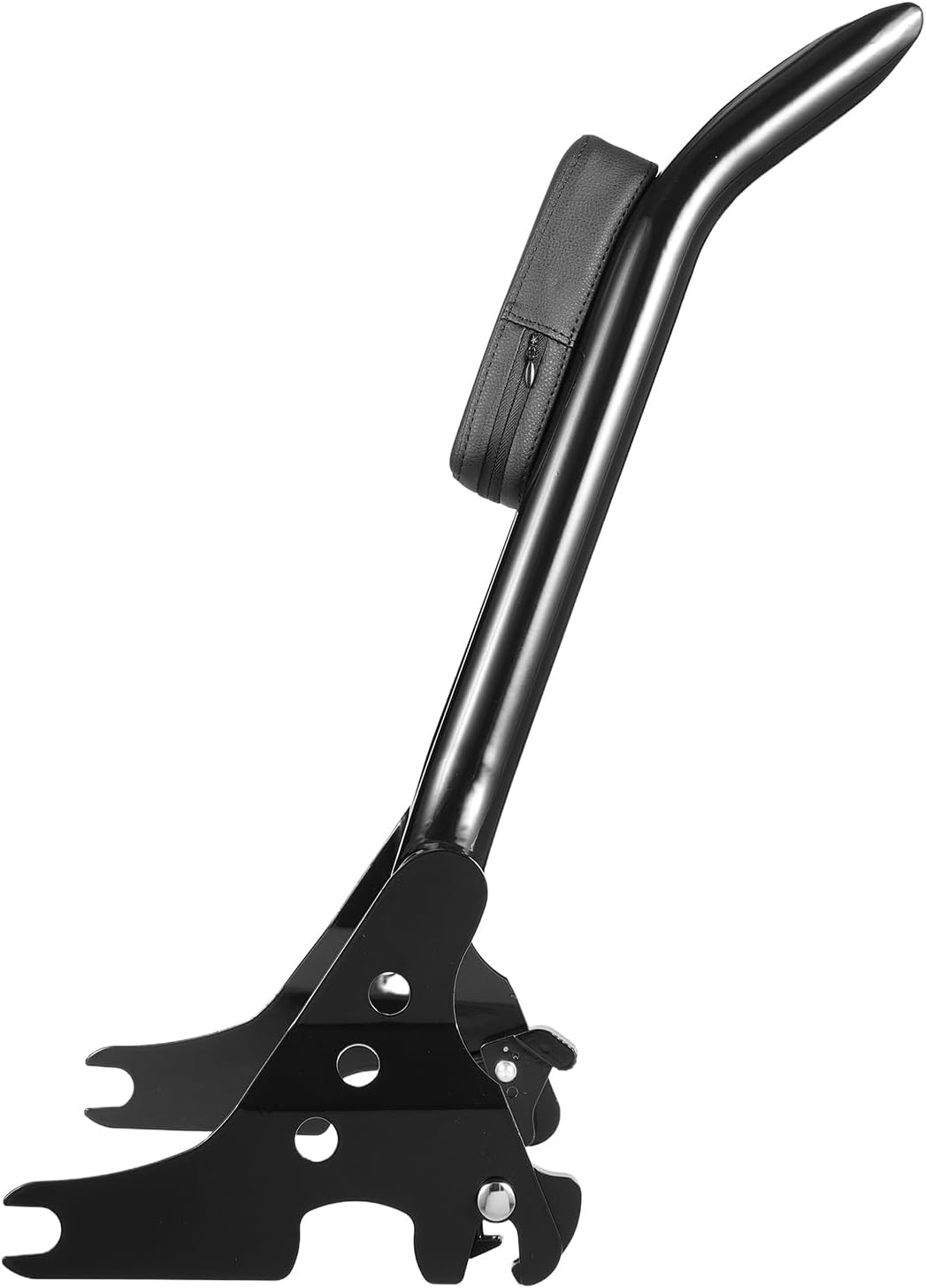 image:imageVEVOR Motorcycle Backrest Sissy Bar Compatible with HarleyDavidson Touring Models 27 in Height Quick Release Detachable Passenger Backrest Metal Frame and Leather Rear Pad For Motorcycles Black