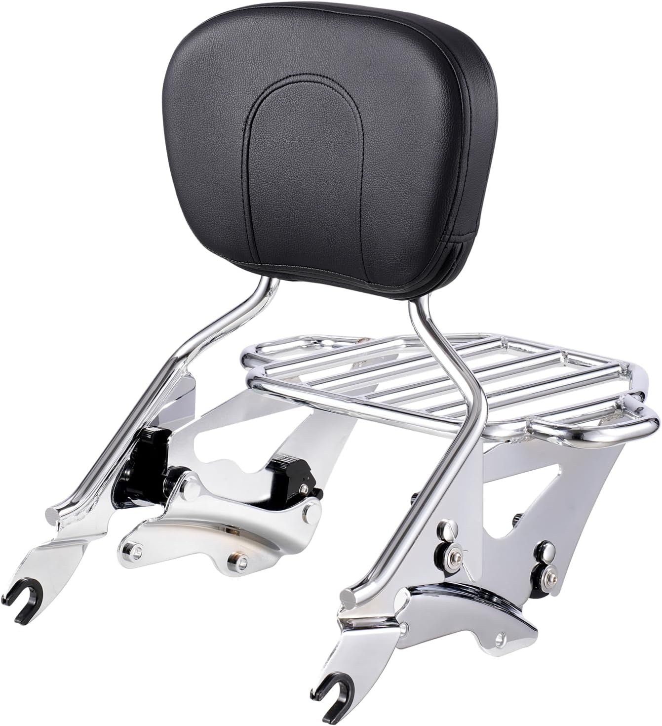 image:imageVEVOR Motorcycle Backrest Sissy Bar with Luggage Rack Compatible with HarleyDavidson Touring Models Street Glide Road Glide Road King Detachable Passenger Backrest for Motorcycleswith Luggage Rack
