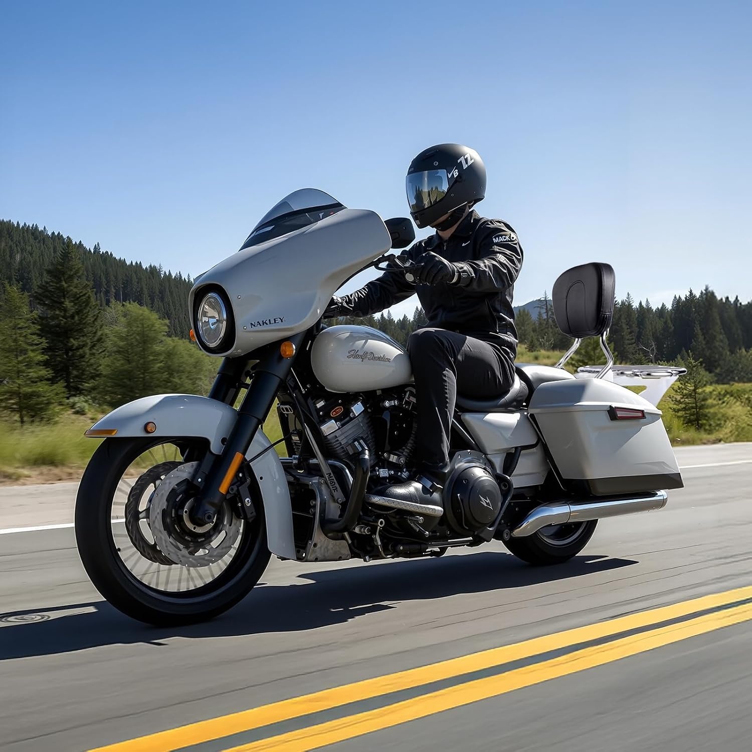 image:imageVEVOR Motorcycle Backrest Sissy Bar with Luggage Rack Compatible with HarleyDavidson Touring Models Street Glide Road Glide Road King Detachable Passenger Backrest for Motorcycleswith Luggage Rack