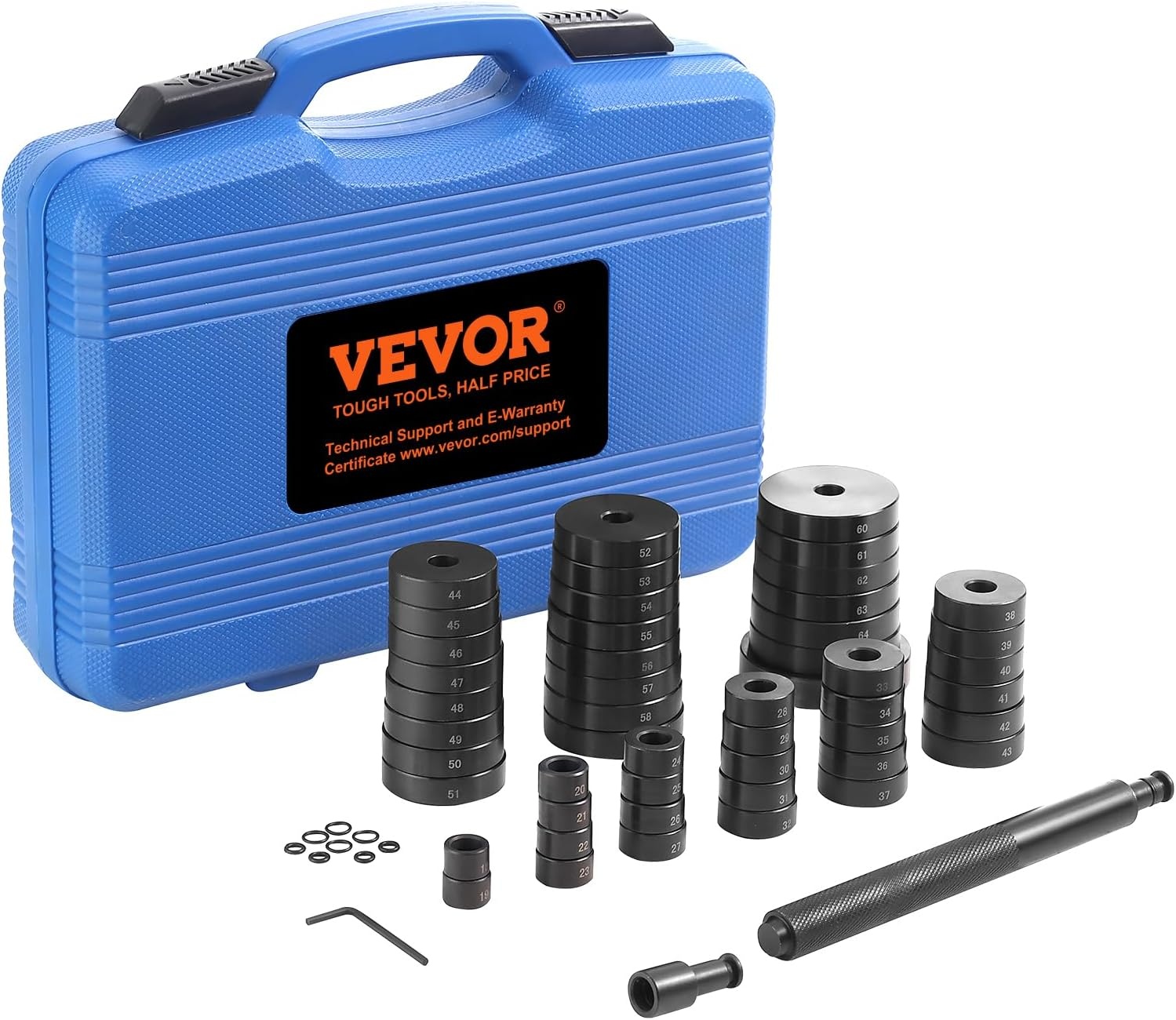 image:imageVEVOR Motorcycle Fork Seal Driver Tool Kit for 35mm50mm AdjustableUniversal Bike Bearing Race and Seal Driver Tool Set 14pcs52 Piece