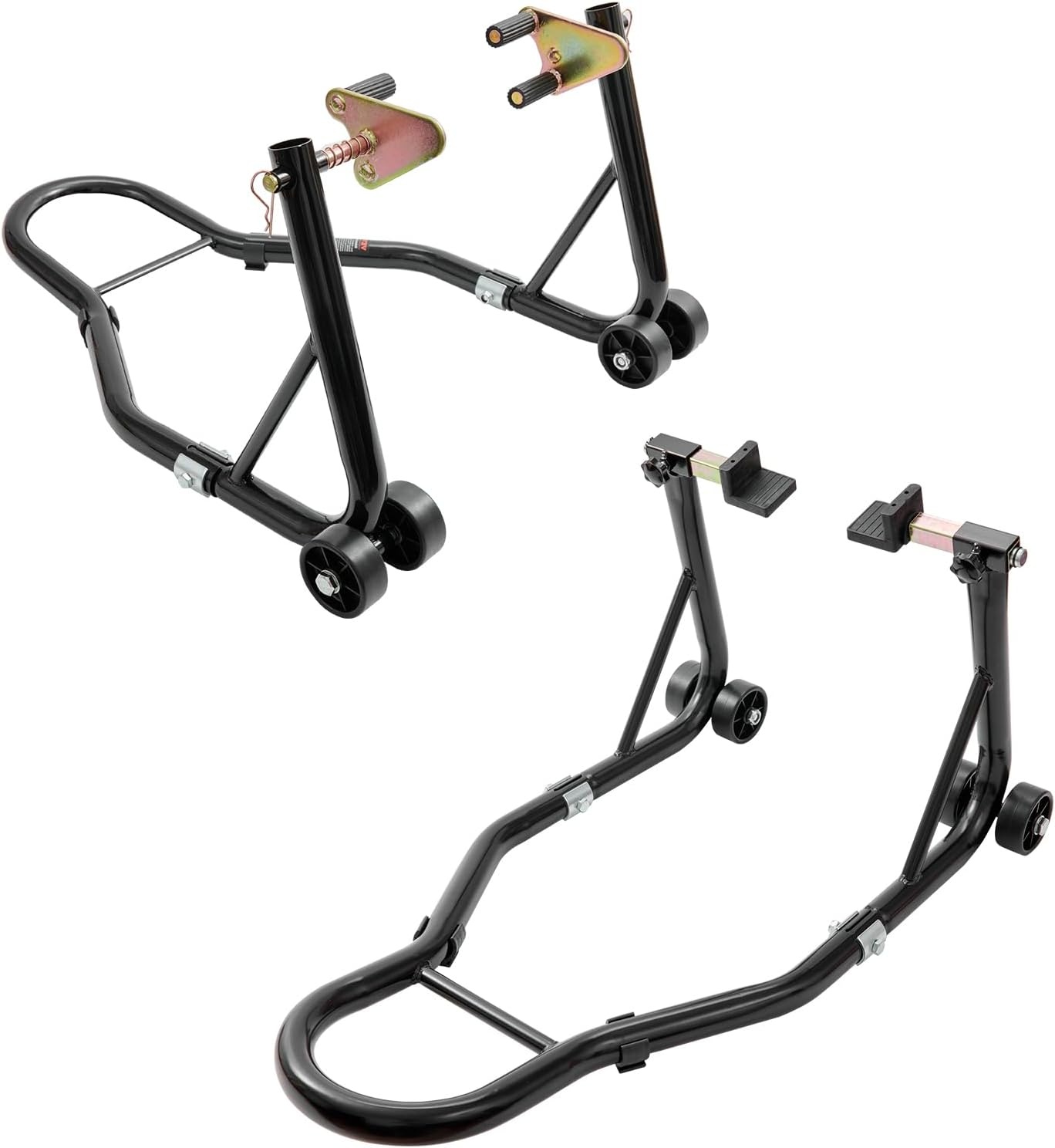 image:imageVEVOR Motorcycle Rear Wheel Stand 850 LBS Load Capacity Heavy Duty Rear Wheel Stand with U L Fork Swingarm Spool Adjustabe Motorcycle Lift Jack Stand for Suzuki Yamaha Honda Kawasaki RedBlack