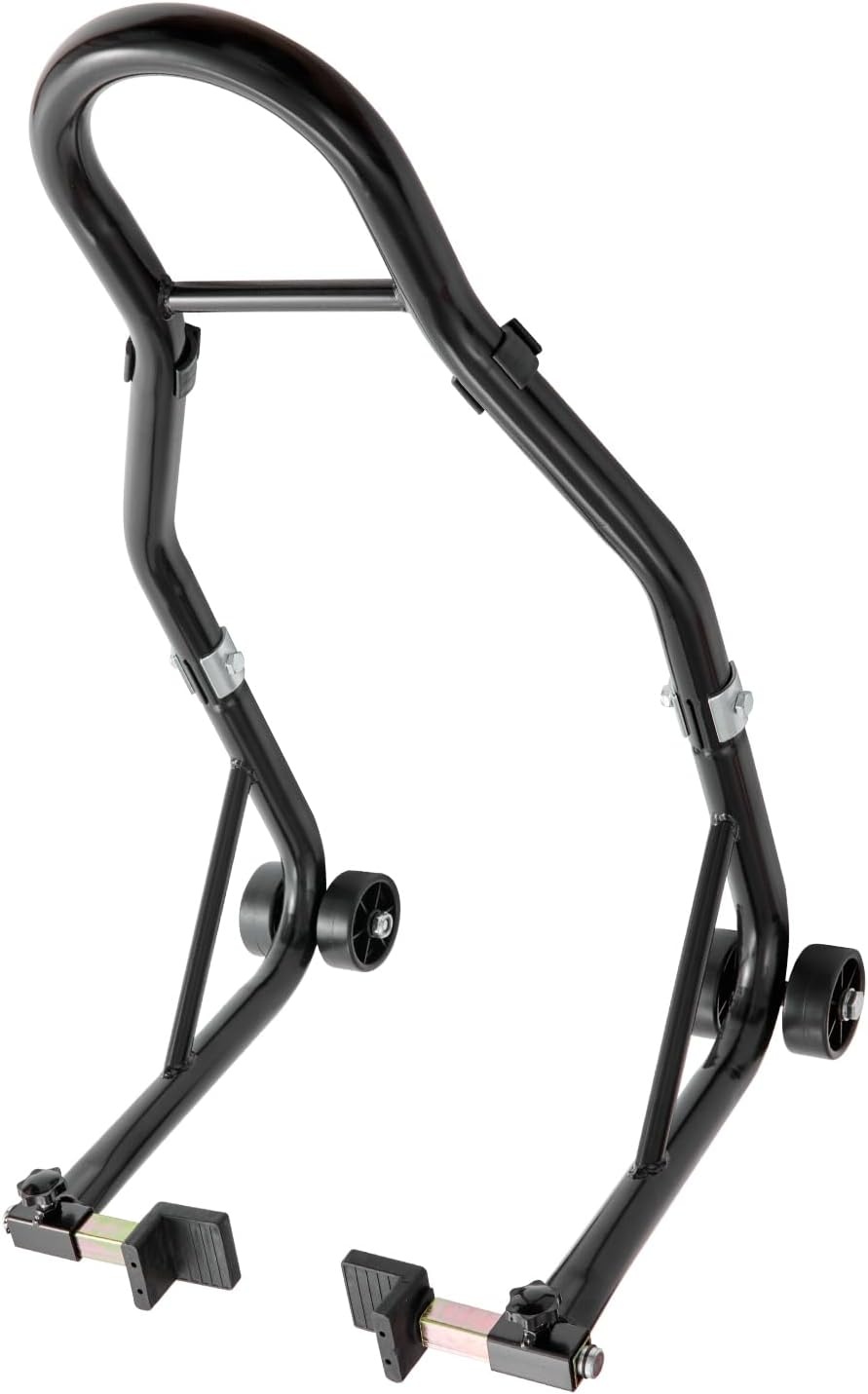 image:imageVEVOR Motorcycle Rear Wheel Stand 850 LBS Load Capacity Heavy Duty Rear Wheel Stand with U L Fork Swingarm Spool Adjustabe Motorcycle Lift Jack Stand for Suzuki Yamaha Honda Kawasaki RedBlack