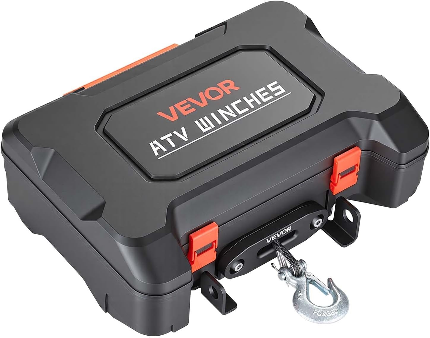 image:imageVEVOR Portable Winch 4500 lbs 12V DC Electric Winch with Synthetic Rope Wireless amp Wired Remotes BoxStyle Recovery Kit with Fairlead Clevis Hook Strap for ATV UTV OffRoad Outdoor Pulling Tasks