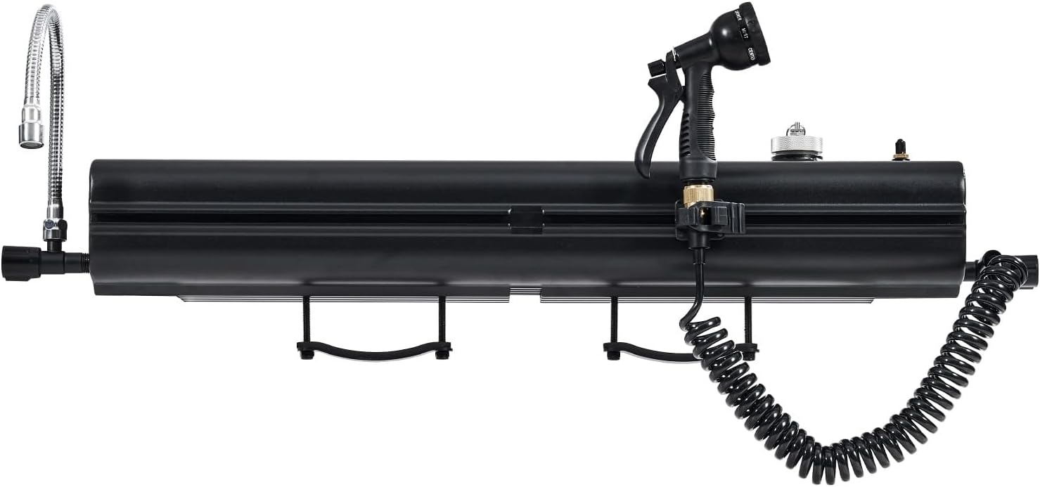 image:imageVEVOR Pressurized Water Tank Lightweight Aluminum MetalMultiDispensing Outdoor Roof Rack Water Tank with 2 SplashGuard PanelsVersatile Nozzle with Pressurization PortFit for Trunks4 Gal