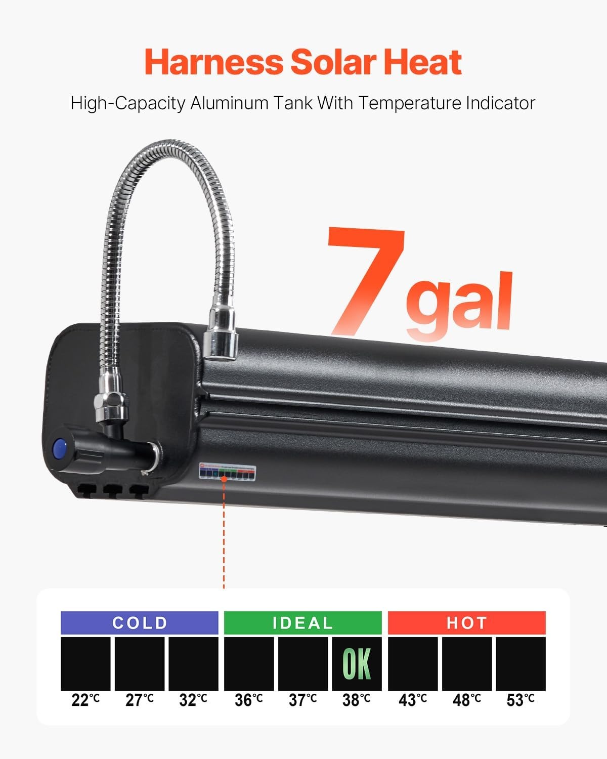 image:imageVEVOR Pressurized Water Tank Lightweight Aluminum MetalMultiDispensing Outdoor Roof Rack Water Tank with 2 SplashGuard PanelsVersatile Nozzle with Pressurization PortFit for Trunks7 Gal