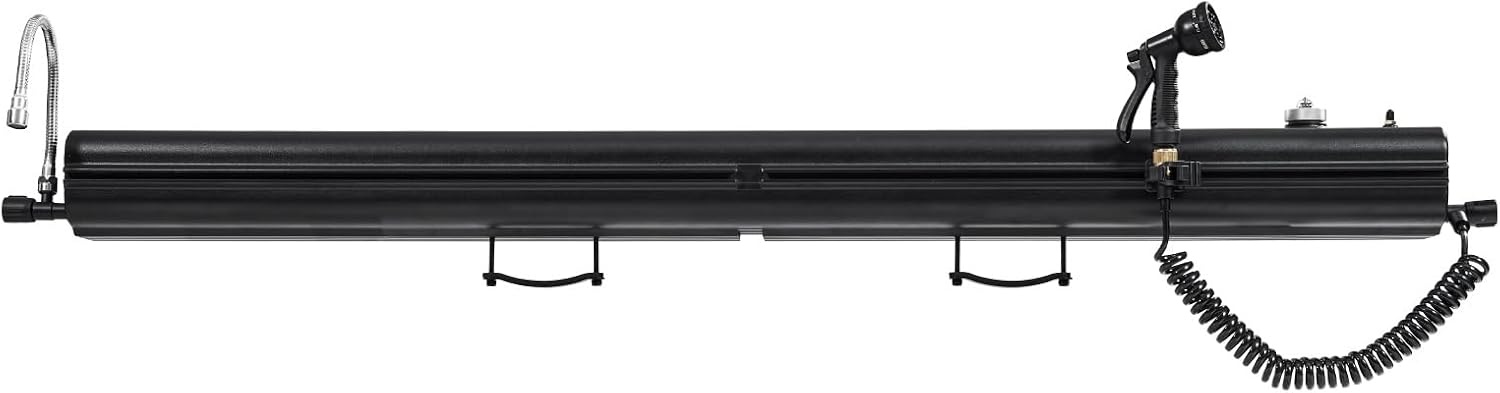 image:imageVEVOR Pressurized Water Tank Lightweight Aluminum MetalMultiDispensing Outdoor Roof Rack Water Tank with 2 SplashGuard PanelsVersatile Nozzle with Pressurization PortFit for Trunks8 Gal