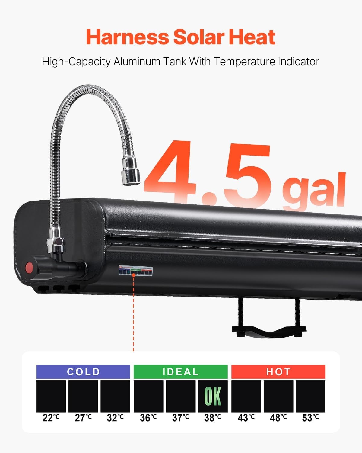 image:imageVEVOR Pressurized Water Tank Lightweight Aluminum MetalMultiDispensing Outdoor Roof Rack Water Tank with 2 SplashGuard PanelsVersatile Nozzle with Pressurization PortFit for Trunks45 Gal
