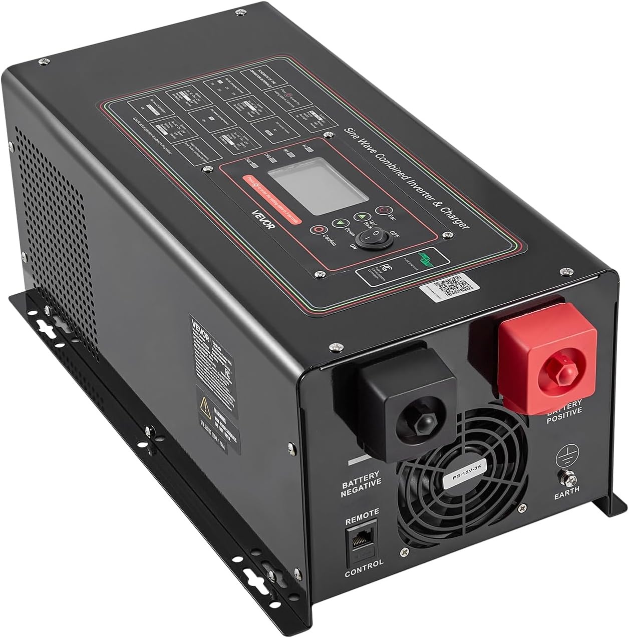 image:imageVEVOR Pure Sine Wave Inverter Charger 3000 Watt DC 24V to AC 120V Power Inverter with LCD Display Remote Control Solar Inverter for OffGrid Solar RV Boat Home Compatible with Various Batteries12V 3000W