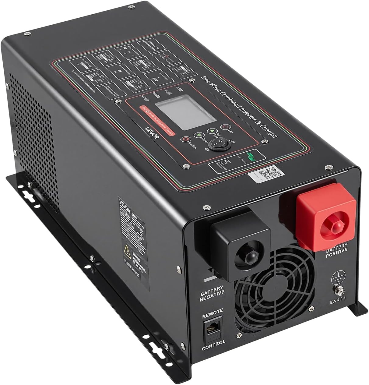 image:imageVEVOR Pure Sine Wave Inverter Charger 3000 Watt DC 24V to AC 120V Power Inverter with LCD Display Remote Control Solar Inverter for OffGrid Solar RV Boat Home Compatible with Various Batteries12V 2000W GFCI