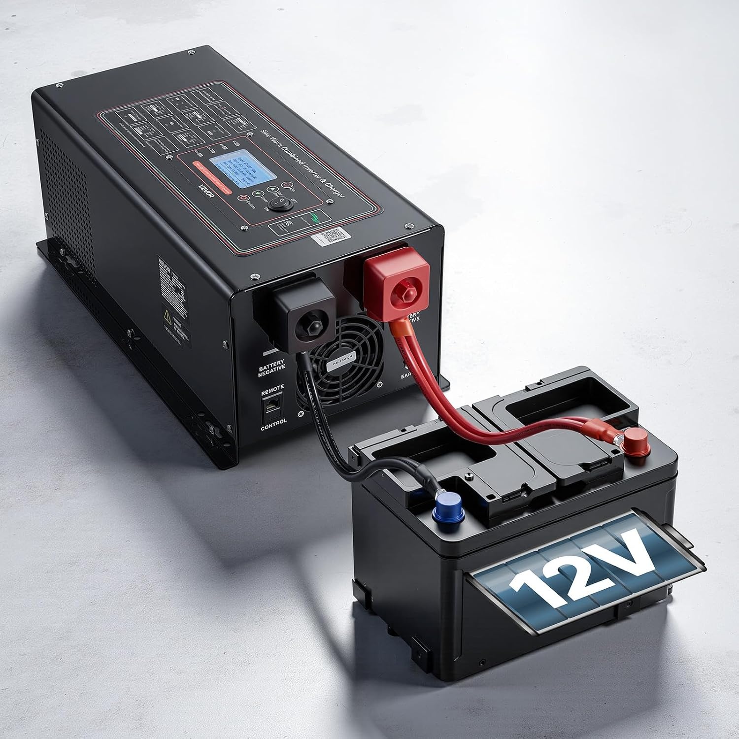 image:imageVEVOR Pure Sine Wave Inverter Charger 3000 Watt DC 24V to AC 120V Power Inverter with LCD Display Remote Control Solar Inverter for OffGrid Solar RV Boat Home Compatible with Various Batteries12V 3000W