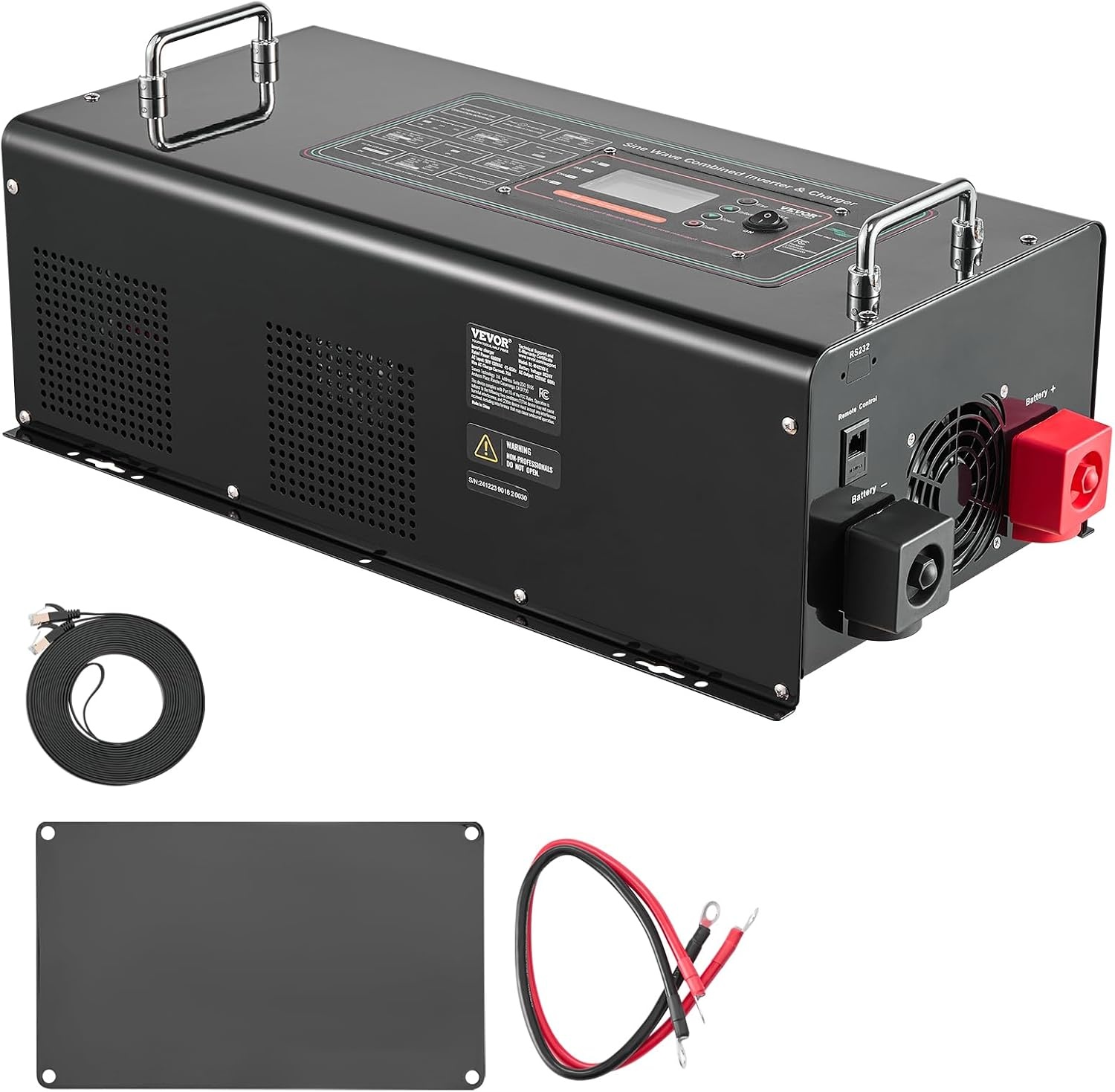 image:imageVEVOR Pure Sine Wave Inverter Charger 6000 Watt DC 24V to AC 120V Battery Charger with LCD Display Remote Control Solar Inverter for OffGrid Solar RV Boat Home Compatible with Various BatteriesBlack