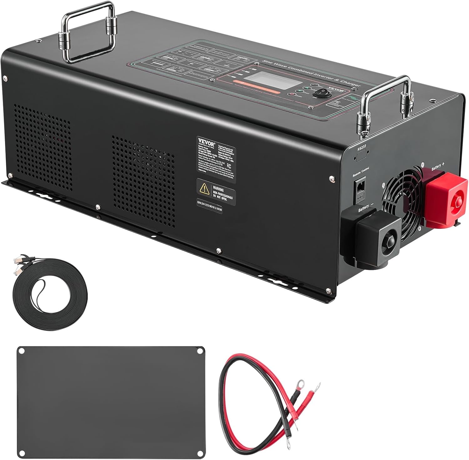 image:imageVEVOR Pure Sine Wave Inverter Charger 6000 Watt DC 24V to AC 120V Battery Charger with LCD Display Remote Control Solar Inverter for OffGrid Solar RV Boat Home Compatible with Various BatteriesBlack