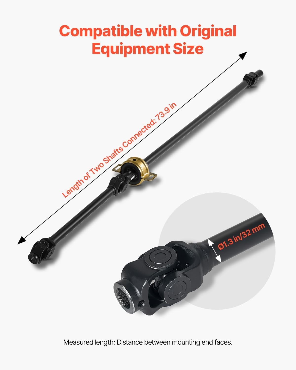 image:imageVEVOR Rear Drive Shaft 830841 Prop Shaft Driveshaft Assembly Compatible with 19972001 Honda CRV 20L L4 4WD Replace 936003 654002 40100S10A01 40100S10003 936003 654002RPPO09006 1333350 1333424