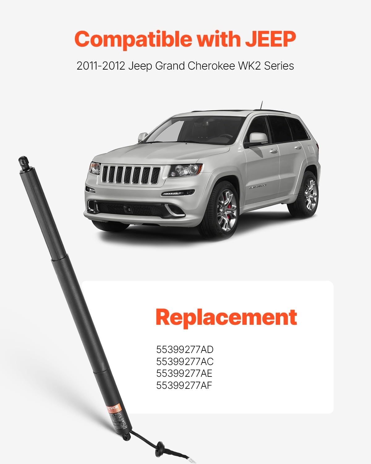 image:imageVEVOR Rear Left Tailgate Power Lift Support Compatible with 20112012 Jeep Grand Cherokee WK2 Series Electric Liftgate Actuator Trunk Tailgate Hatch Shock Strut Replaces OE 55399277AD 55399277AC20112012 Jeep Grand Cherokee WK21PCS