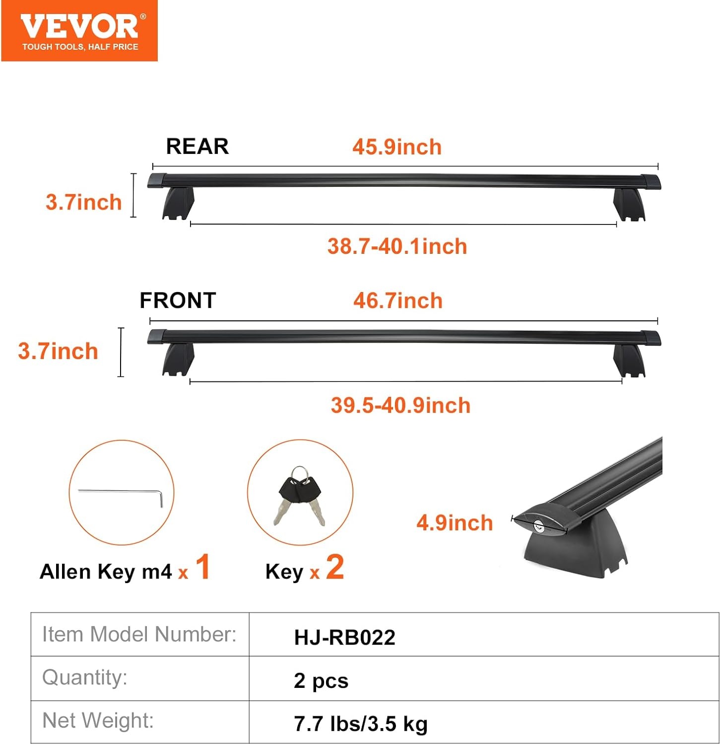 image:imageVEVOR Roof Rack Cross Bars Compatible with Toyota RAV4 20202023 160lbs Load Capacity Aluminum AntiRust Crossbars with Locks Rooftop Cargo Bag Luggage Carrier Not Fit for AdventureTRD OffRoadfor Jeep Grand Cherokee