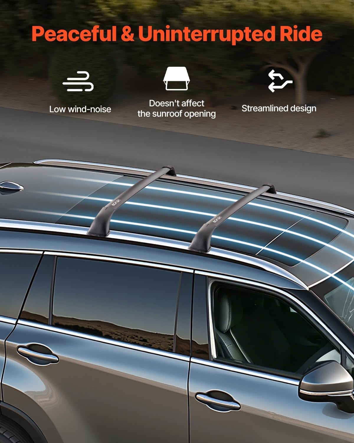 image:imageVEVOR Roof Rack Cross Bars Compatible with Toyota RAV4 20202023 160lbs Load Capacity Aluminum AntiRust Crossbars with Locks Rooftop Cargo Bag Luggage Carrier Not Fit for AdventureTRD OffRoadfor Toyota Highlander