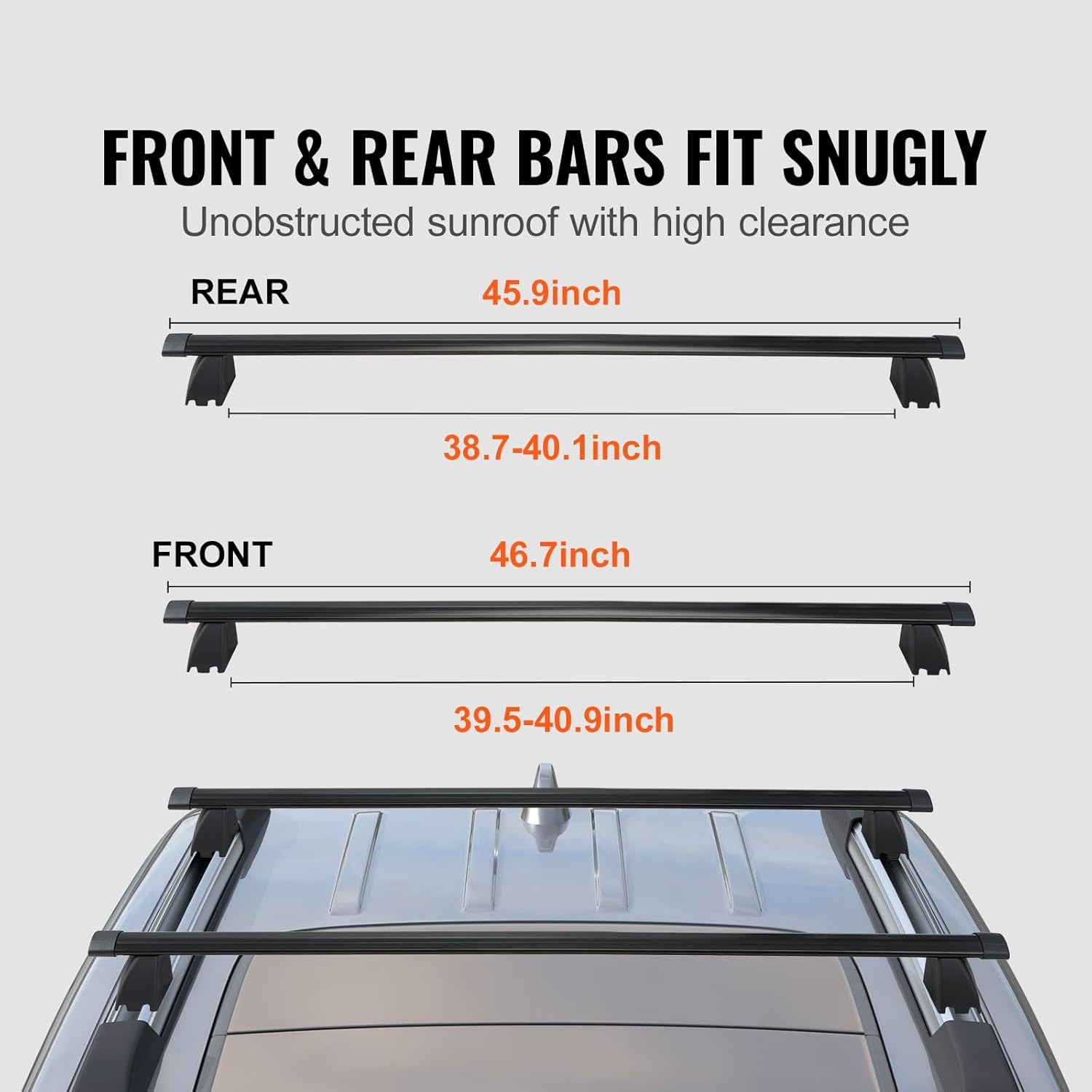 image:imageVEVOR Roof Rack Cross Bars Compatible with Toyota RAV4 20202023 160lbs Load Capacity Aluminum AntiRust Crossbars with Locks Rooftop Cargo Bag Luggage Carrier Not Fit for AdventureTRD OffRoadfor Jeep Grand Cherokee