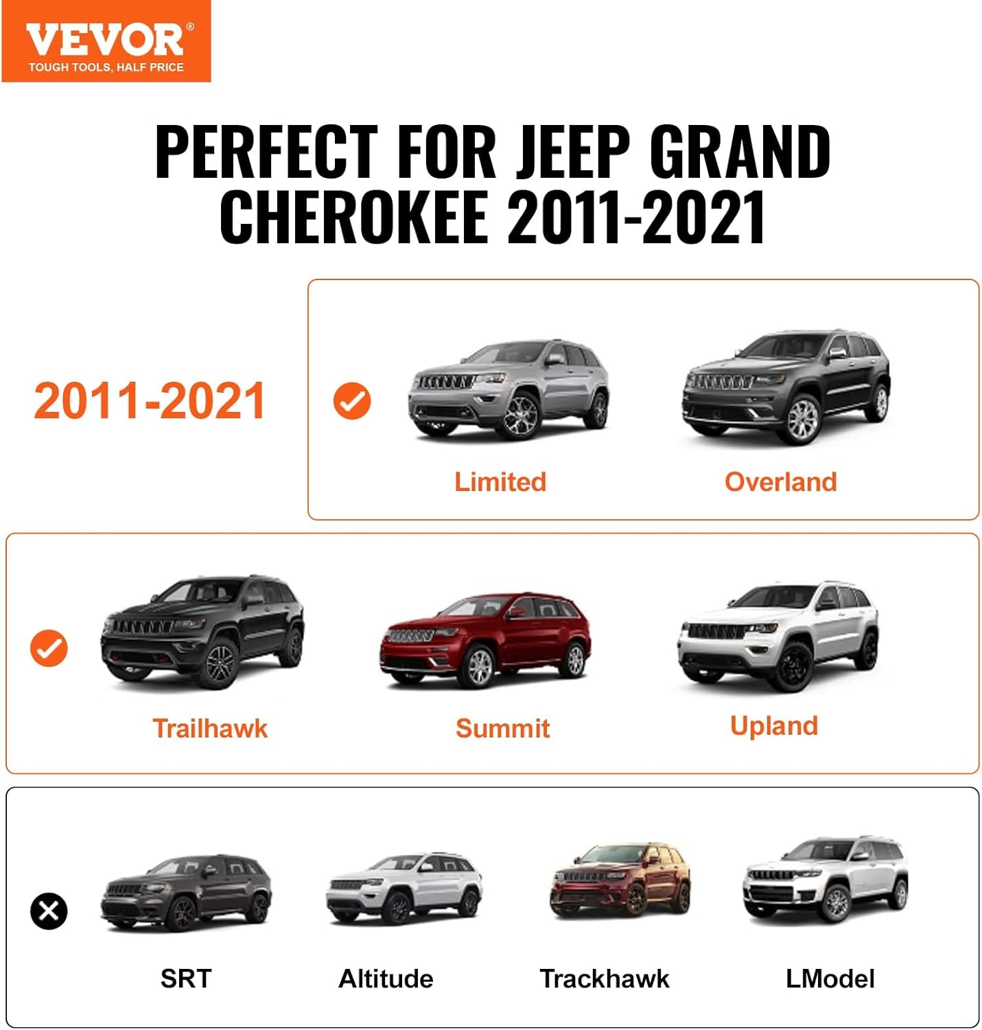 image:imageVEVOR Roof Rack Cross Bars Compatible with Toyota RAV4 20202023 160lbs Load Capacity Aluminum AntiRust Crossbars with Locks Rooftop Cargo Bag Luggage Carrier Not Fit for AdventureTRD OffRoadfor Jeep Grand Cherokee