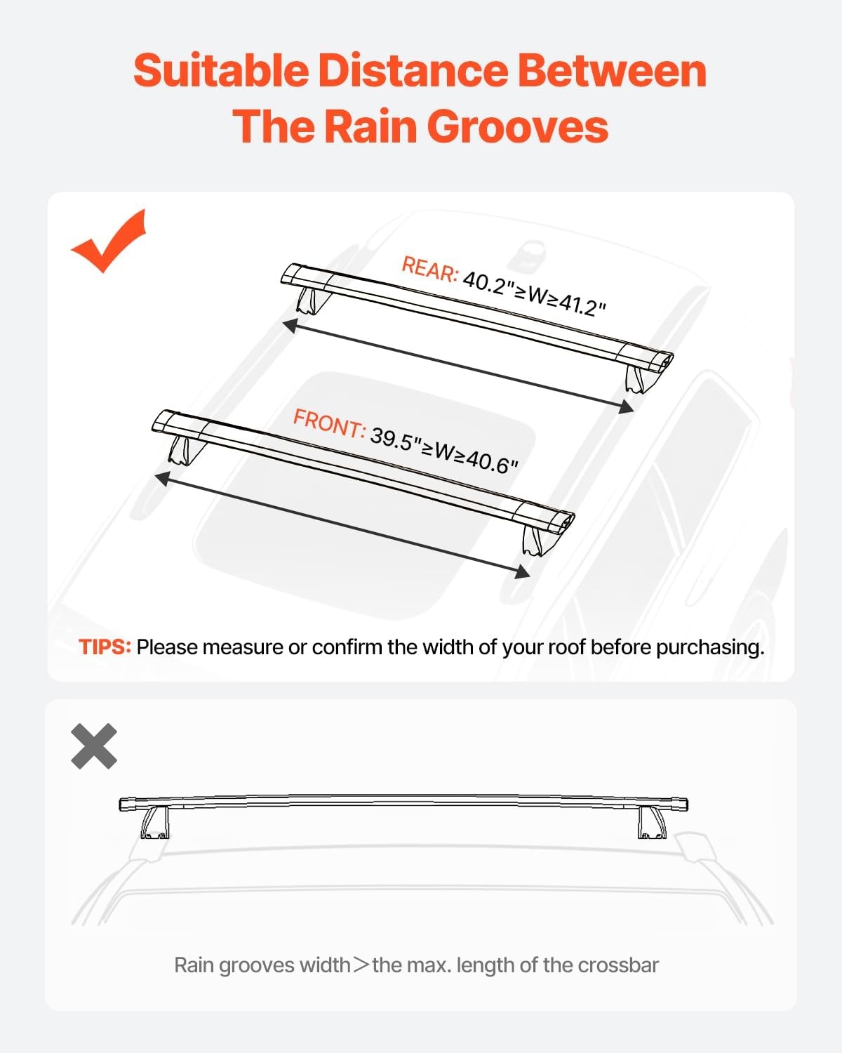 image:imageVEVOR Roof Rack Cross Bars Fits Jeep Grand Cherokee 20112021 with Grooved Side Rails 200 LBS Capacity Lockable Heavy Duty Aluminum Crossbar Racks Roof Rail Rooftop Luggage Canoefor Jeep Grand Cherokee