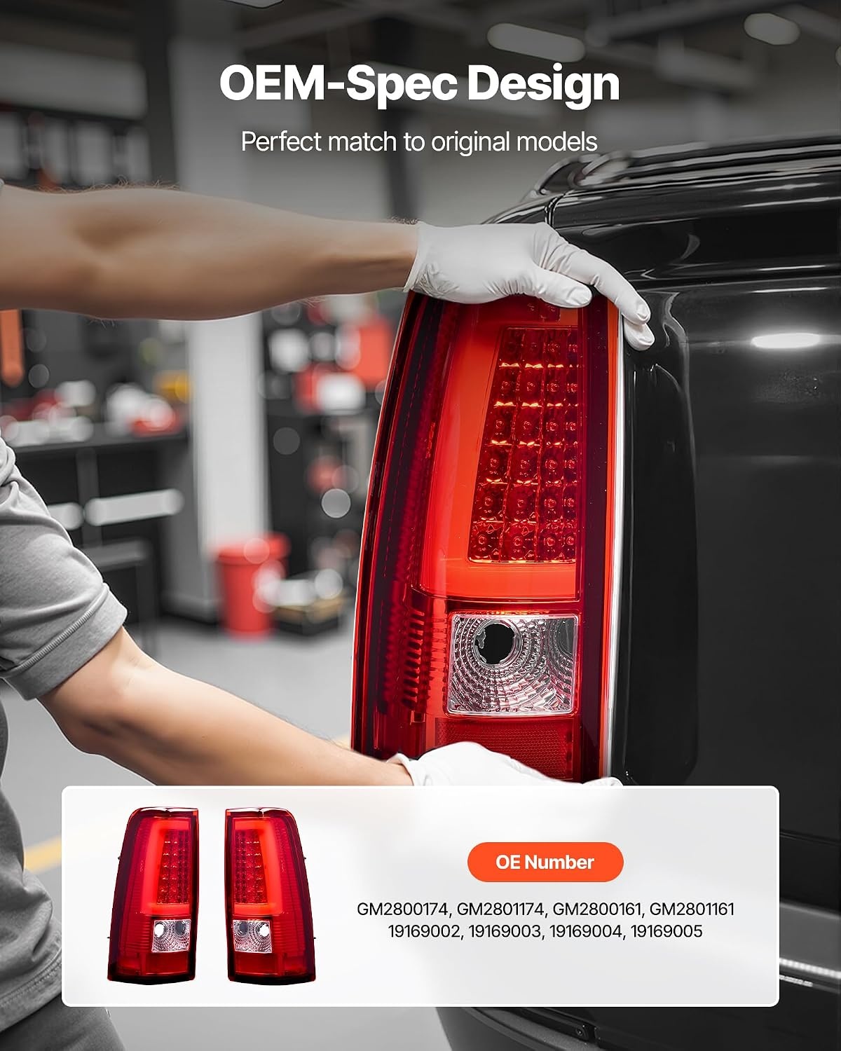 image:imageVEVOR Tail Light Assembly Compatible with 20032006 Chevy Silverado 1500 1500 HD 2500 2500 HD 3500 20072007 Chevy Classic 2PCS Driver amp Passenger Side LED Taillight Brake Lamps with Bulbs RedRed