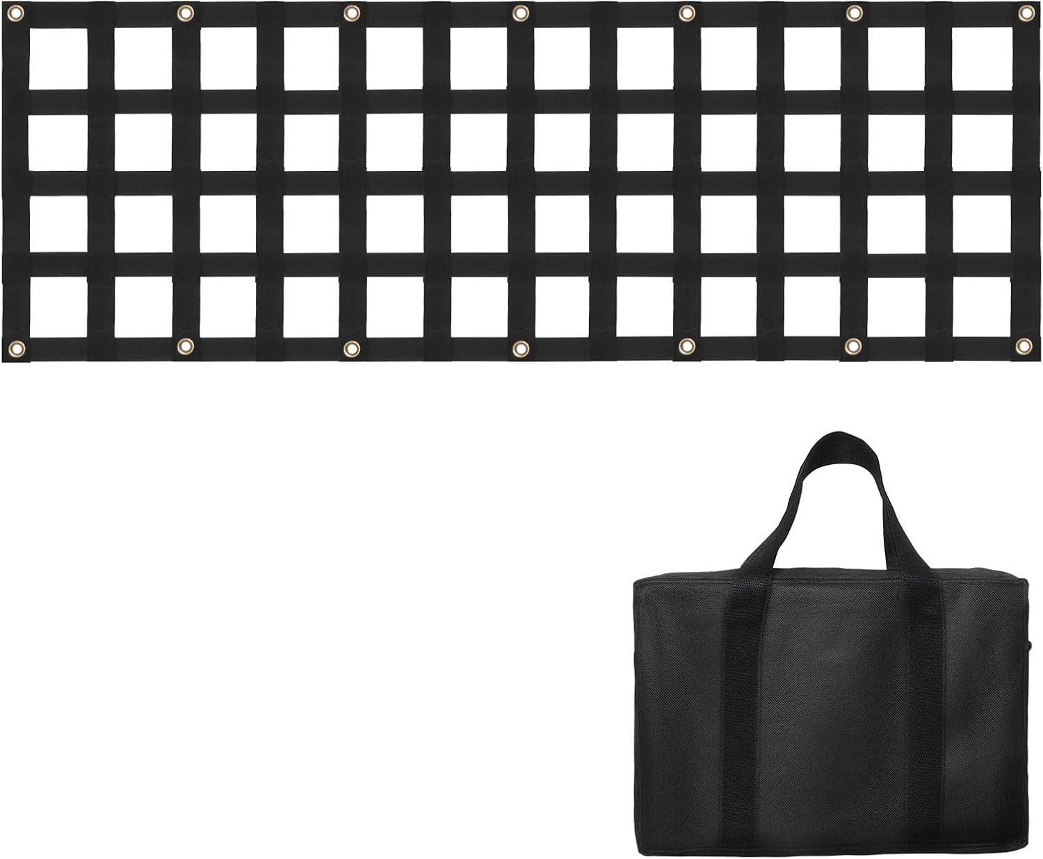 image:imageVEVOR Tailgate Net for Truck Bed 54 in x 18 in 1500lbs Truck Bed Extender Tailgate Cargo Net with 4 Red Adjustable Buckle Straps Extendable amp Durable Suitable for Trailer Pickup Jeep SUV