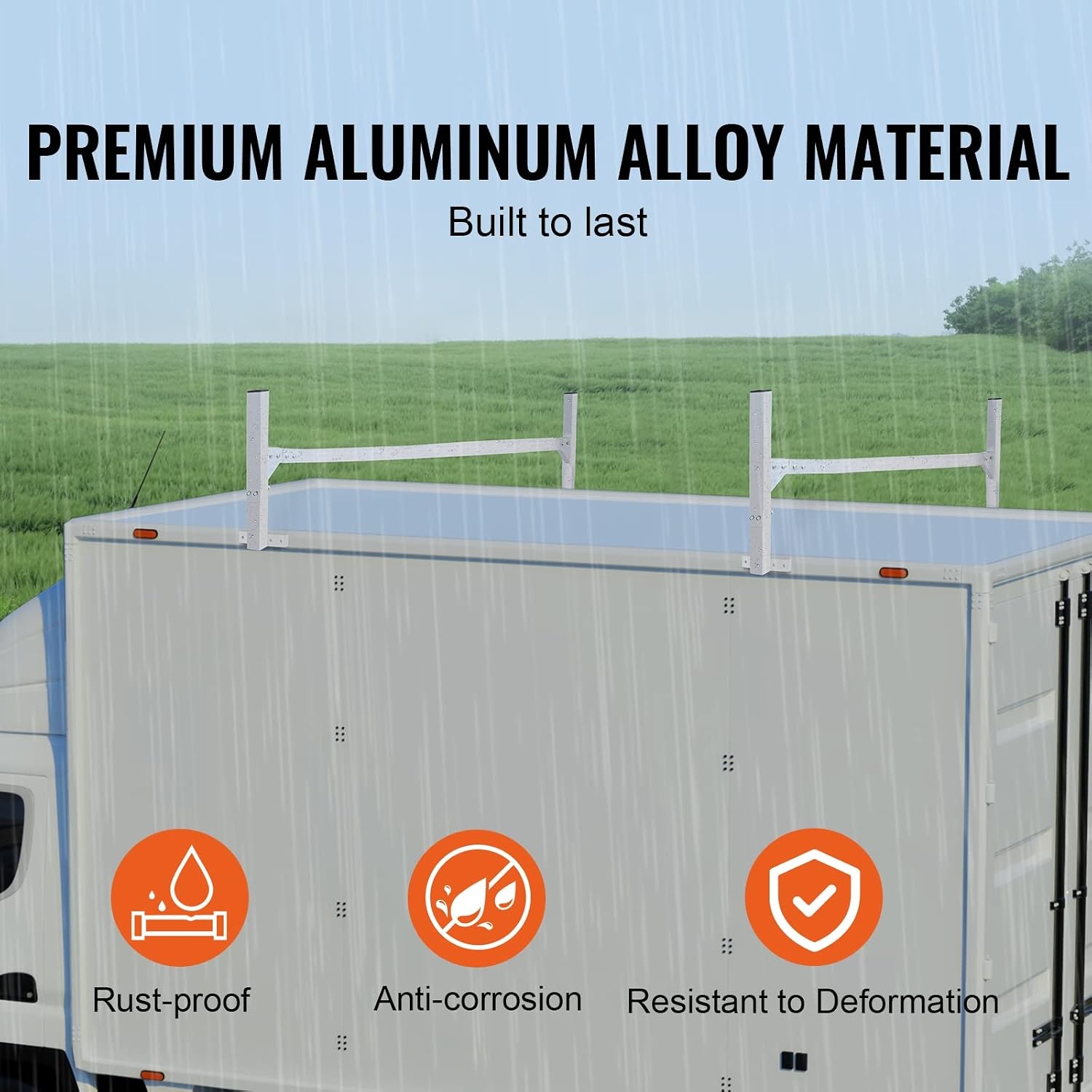 image:imageVEVOR Trailer Ladder Rack 512 to 811 Adjustable Ladder Racks for Van 400 LBS Capacity Aluminum Alloy Roof Racks Drilling Van Ladder Rack for Open and Enclosed Trailers 2 Pcs