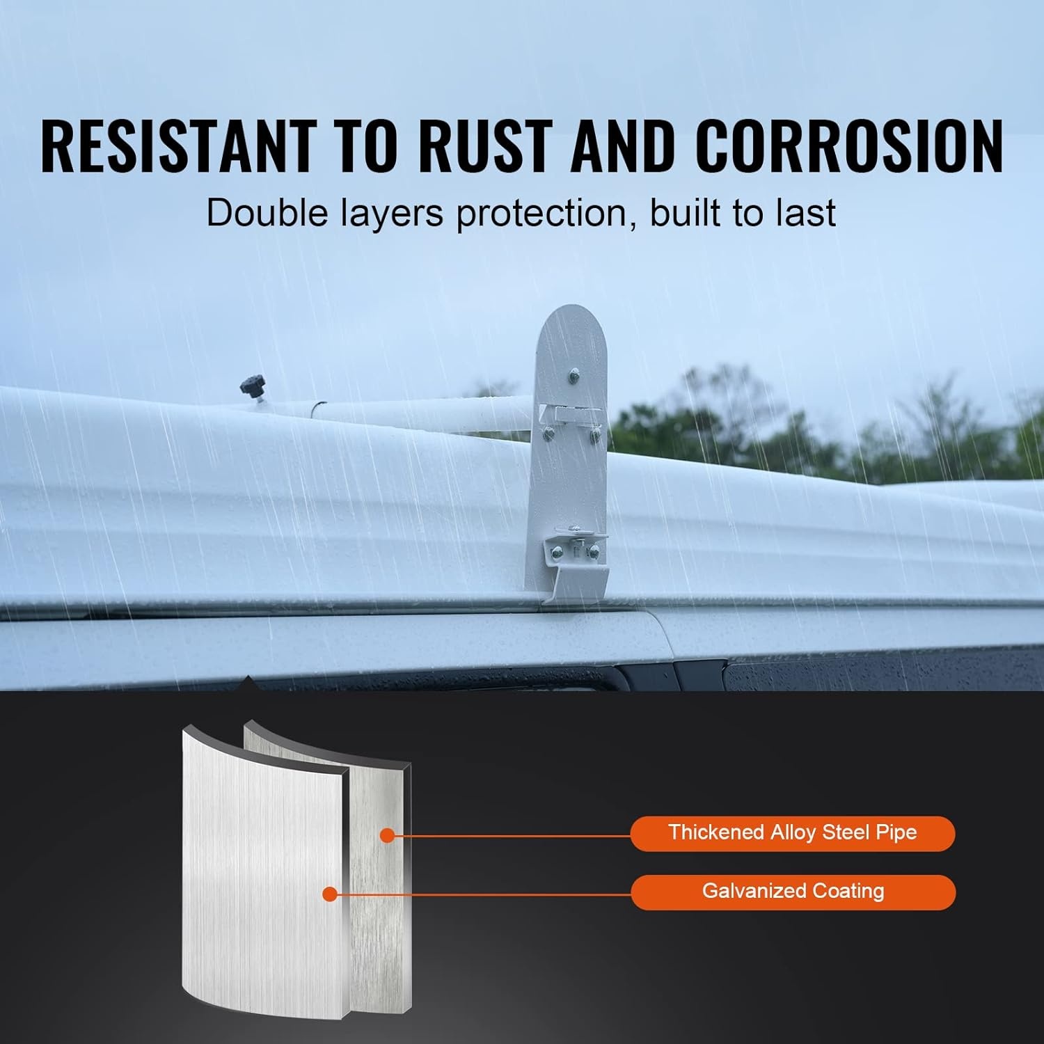 image:imageVEVOR Van Ladder Racks 472787 in Adjustable 500 lbs Capacity Alloy Steel Compatible with FullSize Vans 2 Pcs Whitefor Fullsize Vans