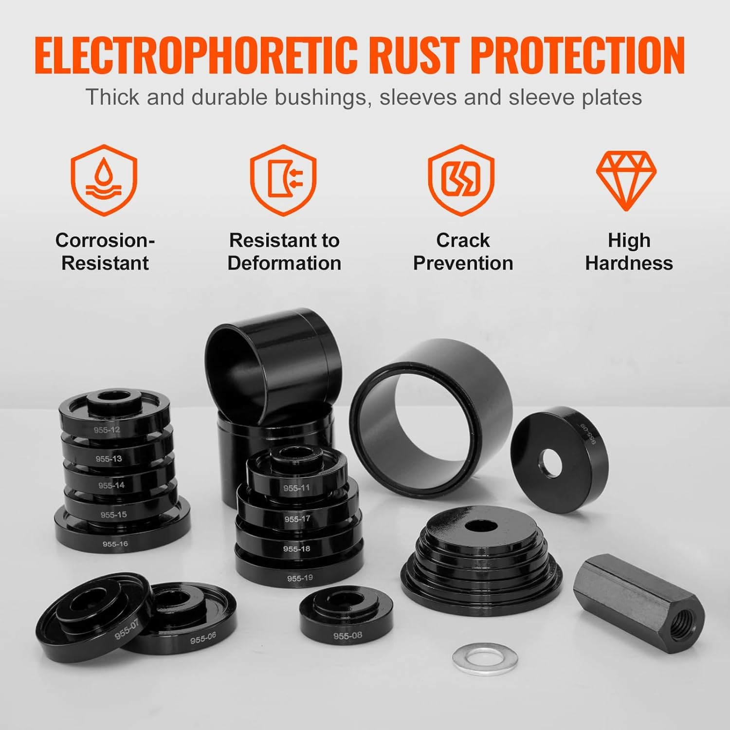 image:imageVEVOR Wheel Bearing Press Kit 23 pcs FWD Bearing Puller Tools for Front Wheel Drive Bearing Removal and Installation Wheel Bearing Tool with Sliding Screws Bushings Sleeve Plates Storage Case