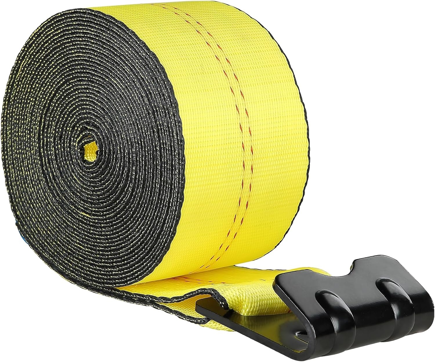 image:imageVEVOR Winch Straps 4 x 40 6000 lbs Load Capacity 18000 lbs Break Strength Truck Straps with Flat Hook Flatbed Tie Downs Cargo Control for Trailers Farms Rescues Tree Saver Yellow 10 PackYellow