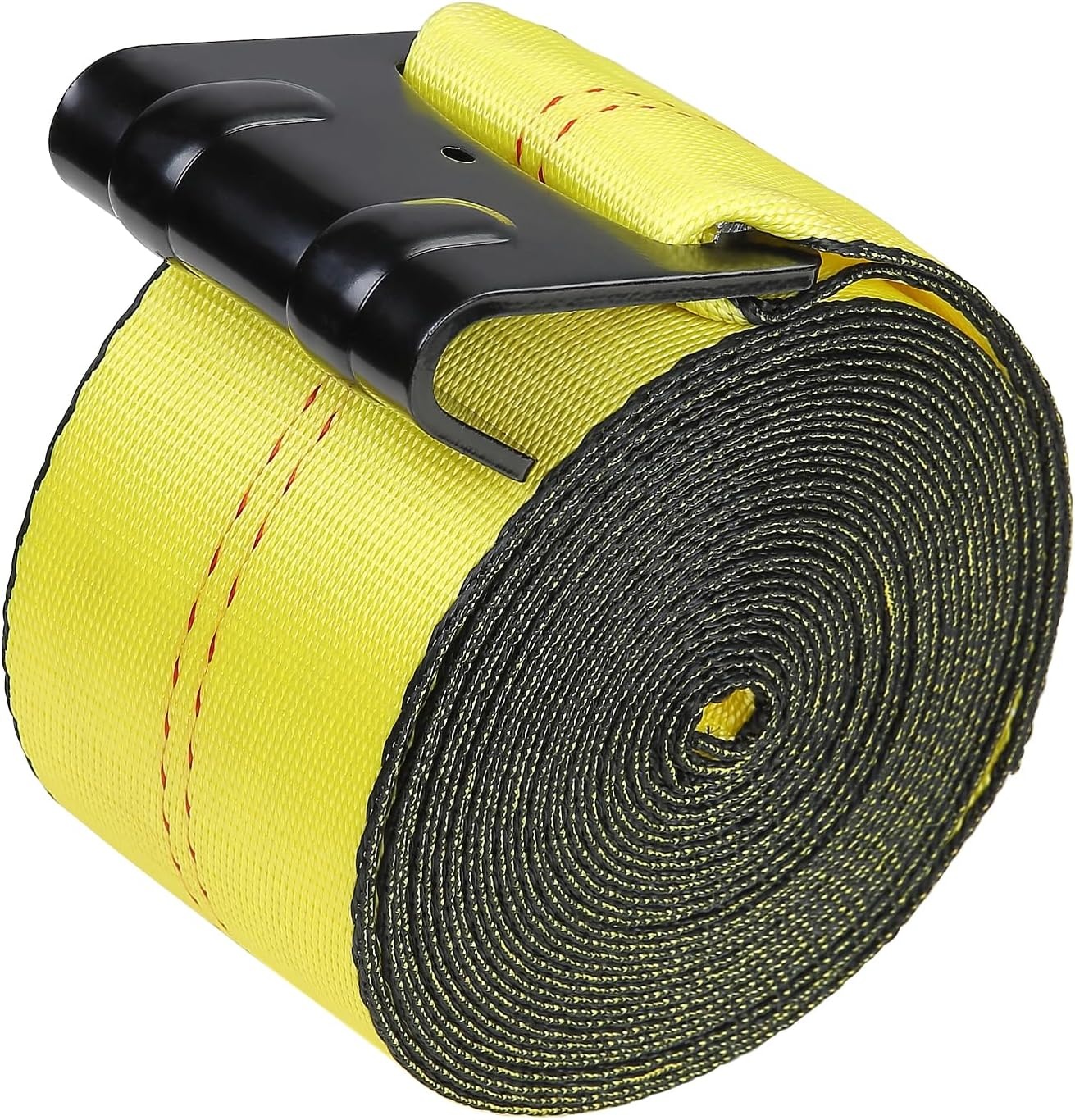 image:imageVEVOR Winch Straps 4 x 40 6000 lbs Load Capacity 18000 lbs Break Strength Truck Straps with Flat Hook Flatbed Tie Downs Cargo Control for Trailers Farms Rescues Tree Saver Yellow 10 PackYellow