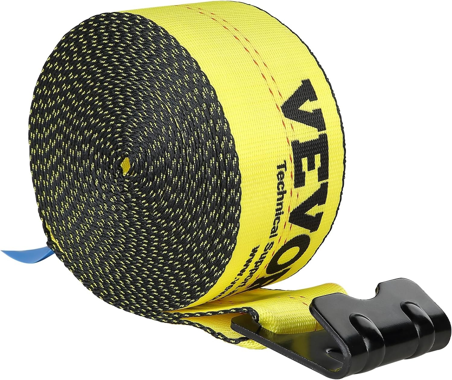 image:imageVEVOR Winch Straps 4 x 40 6000 lbs Load Capacity 18000 lbs Break Strength Truck Straps with Flat Hook Flatbed Tie Downs Cargo Control for Trailers Farms Rescues Tree Saver Yellow 10 PackYellow