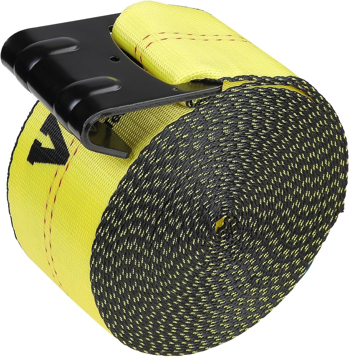 image:imageVEVOR Winch Straps 4 x 40 6000 lbs Load Capacity 18000 lbs Break Strength Truck Straps with Flat Hook Flatbed Tie Downs Cargo Control for Trailers Farms Rescues Tree Saver Yellow 10 PackYellow