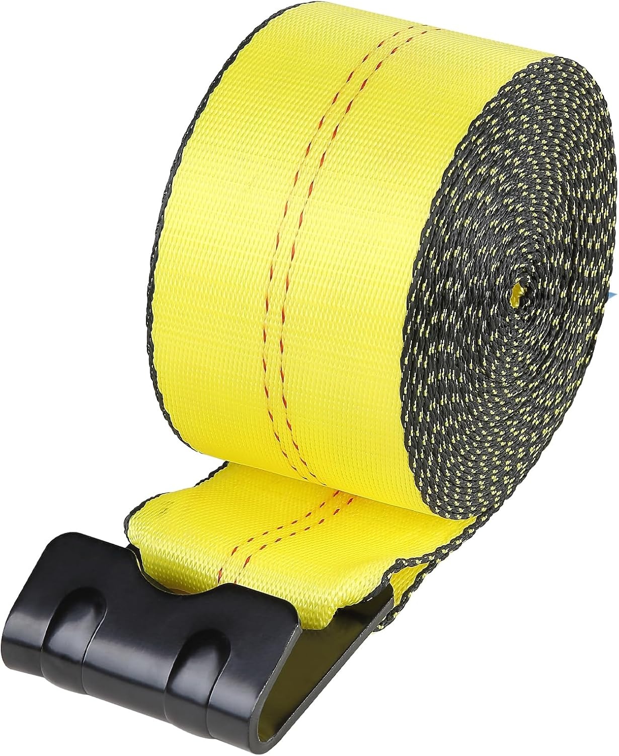 image:imageVEVOR Winch Straps 4 x 40 6000 lbs Load Capacity 18000 lbs Break Strength Truck Straps with Flat Hook Flatbed Tie Downs Cargo Control for Trailers Farms Rescues Tree Saver Yellow 10 PackYellow