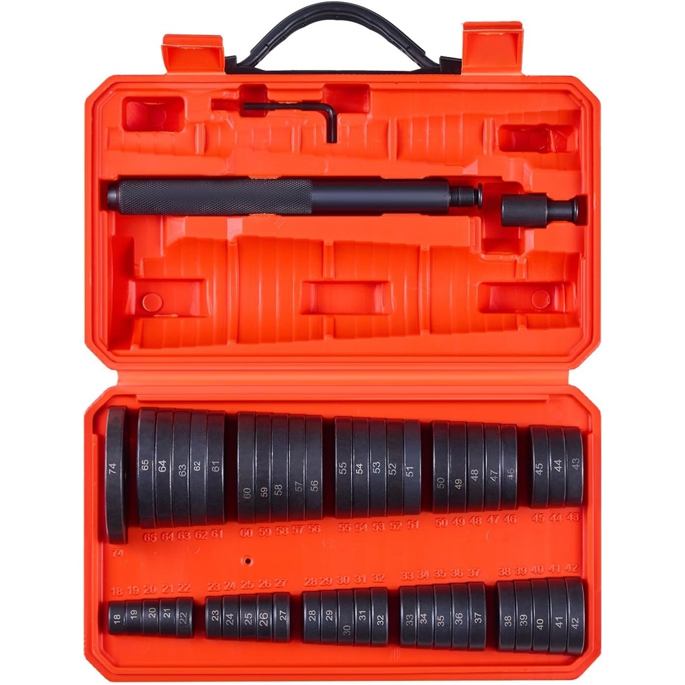 image:imageVEVOR 10 Pcs Bushing Bearing Race and Seal Driver Set with 9 Bushings and Handle Shaft Bushing Driver Tool Set Heavy Duty Aluminum Alloy Removal Puller Installation Tool Kit52pcs