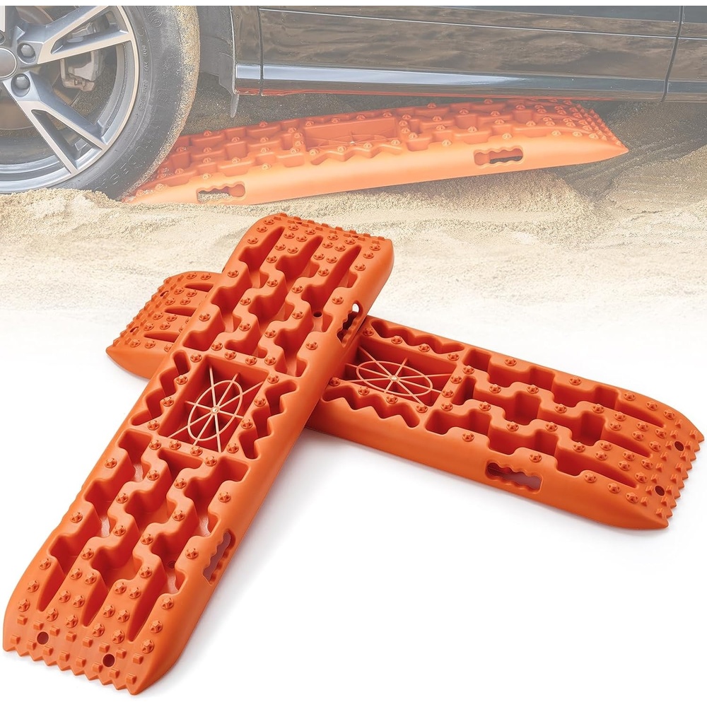 image:imageVEVOR 10 TON Traction Boards with PP Material Recovery Boards for Offroad VehiclesCarsPickupsSUVsRVs Pair Tire Traction Mats on Snow Sand Mud and Loose Terrain Storage Bag Long RedORANGE41