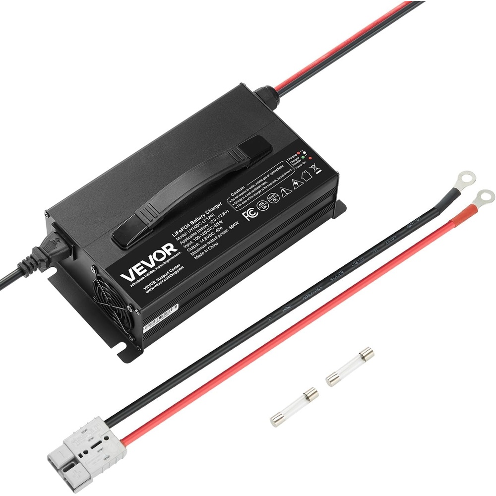 image:imageVEVOR 12V 20A Lithium Battery Charger 146V ACDC LiFePO4 Smart Charger with Anderson Connector LED Indicator 0V Activation for Lithium LiFePO4 Deep Cycle Rechargeable Batteries of Boat RV12V 40A