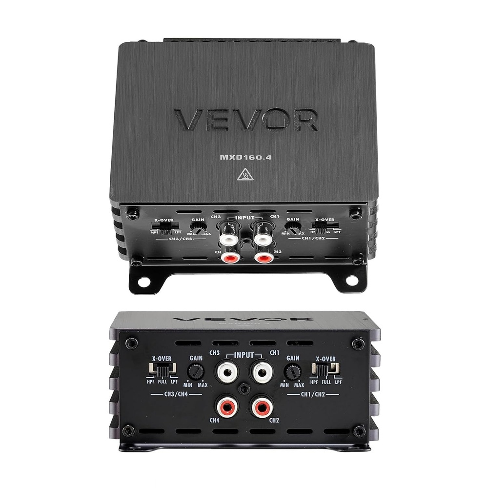 image:imageVEVOR 2 Channel Car Audio Amplifier 2 Ohm Stable Bridgeable Class AB Full Range Stereo Amp Max Power 2 x 300W  4 Ohm  2 x 600W  2 Ohm for Car SUV Truck OffRoad640W