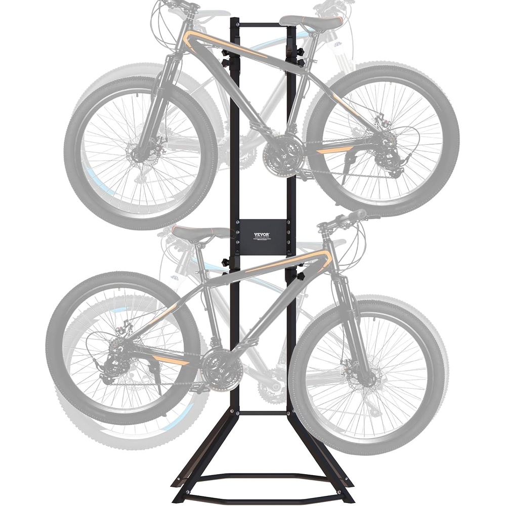 image:imageVEVOR 4 Bike Rack Garage Storage Free Standing Gravity Wall Vertical Bike Stand Sturdy Steel amp Easy Assemble for Road MTB and Hybrid Bicycles Holds Up to 260 Lbs4 Bike Rack