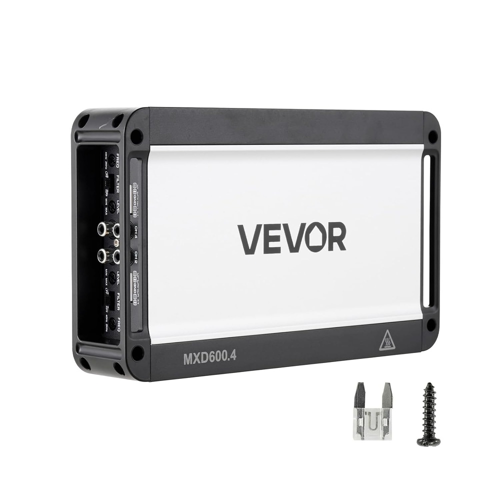 image:imageVEVOR 4 Channel Car Audio Amplifier 2 Ohm Stable Bridgeable Class AB Full Range Amp Max Power 4 x 250W  4 Ohm  4 x 500W  2 Ohm for Car SUV Truck OffRoad2400W