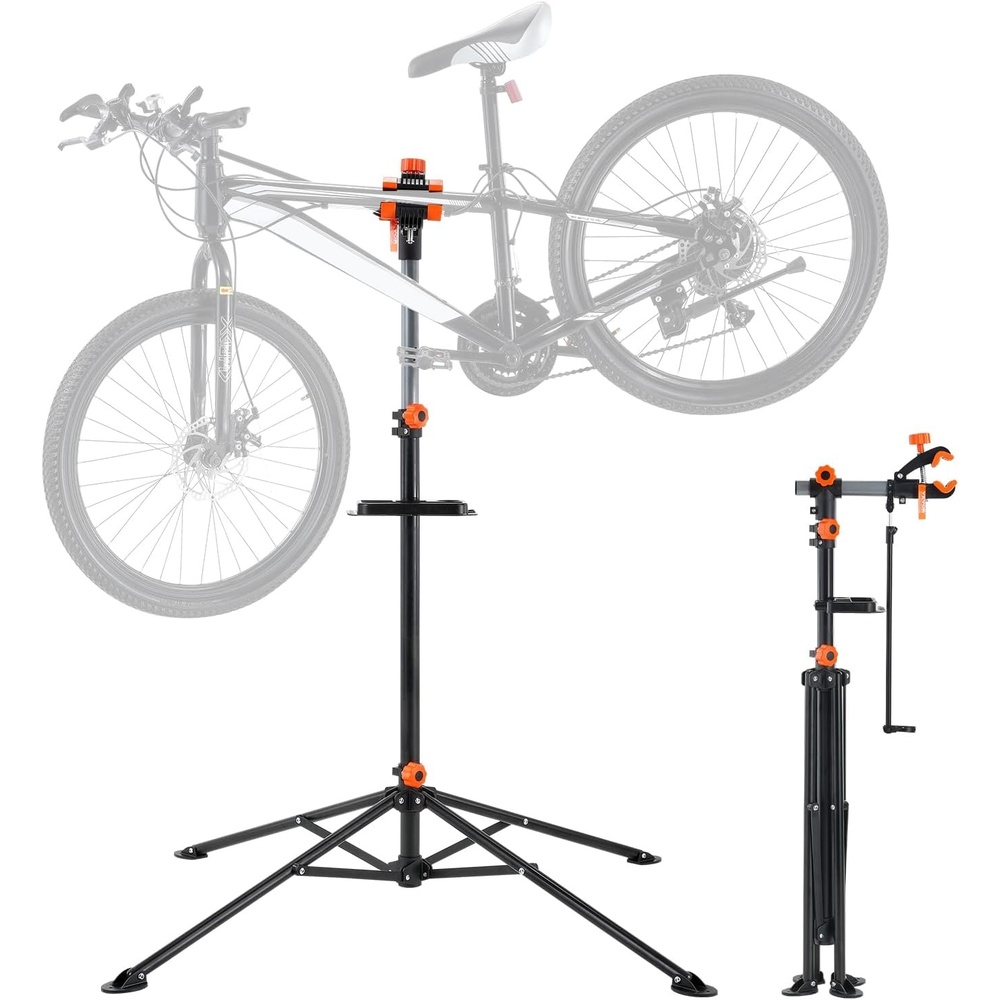 image:imageVEVOR Bike Repair Stand Max 110 lb Heavyduty Bicycle Work Stand with 403594 in Adjustable Height amp Large Tool Tray Foldable Ebike Maintenance Rack Shop Home Mechanics for Mountain Road Bike80 LBS