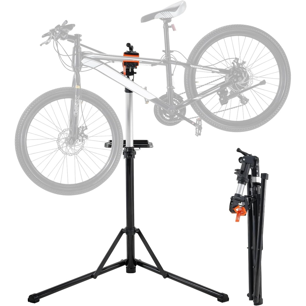 image:imageVEVOR Bike Repair Stand Max 110 lb Heavyduty Bicycle Work Stand with 403594 in Adjustable Height amp Large Tool Tray Foldable Ebike Maintenance Rack Shop Home Mechanics for Mountain Road Bike66 LBS