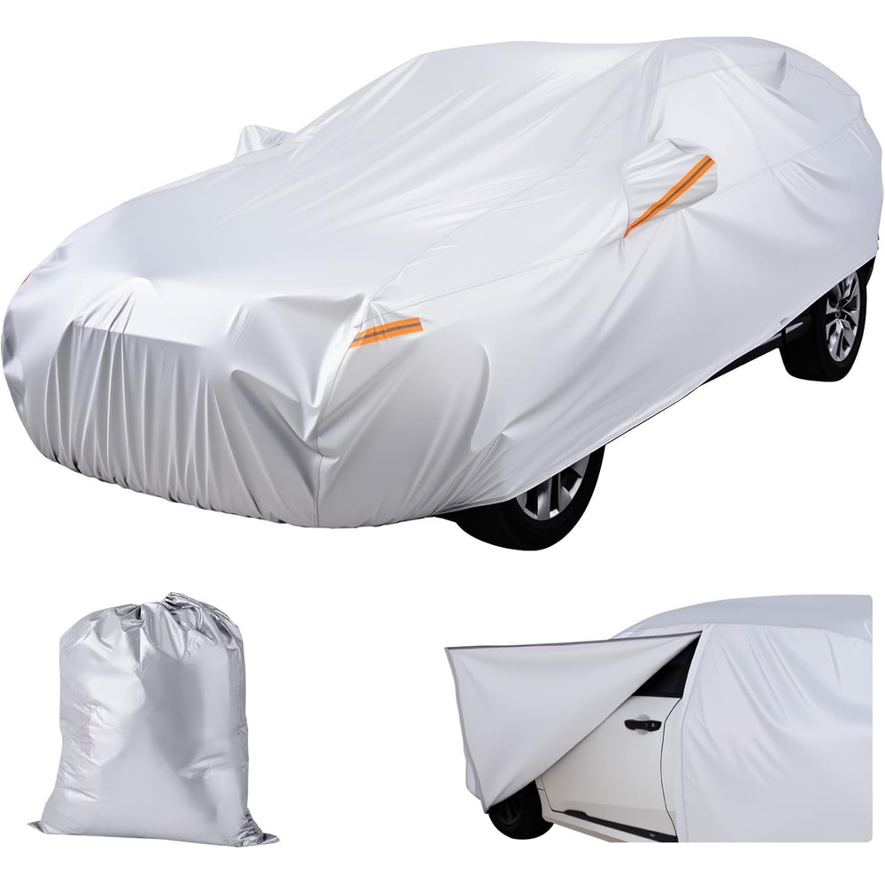 image:imageVEVOR Car Cover for Toyota Camry MidSize Sedan PEVA Aluminum Cotton 2000 mm Waterproof Full Exterior Cover with UV30 Sun Protection Door Zipper Cotton Lining amp Windproof StrapsToyota Camry