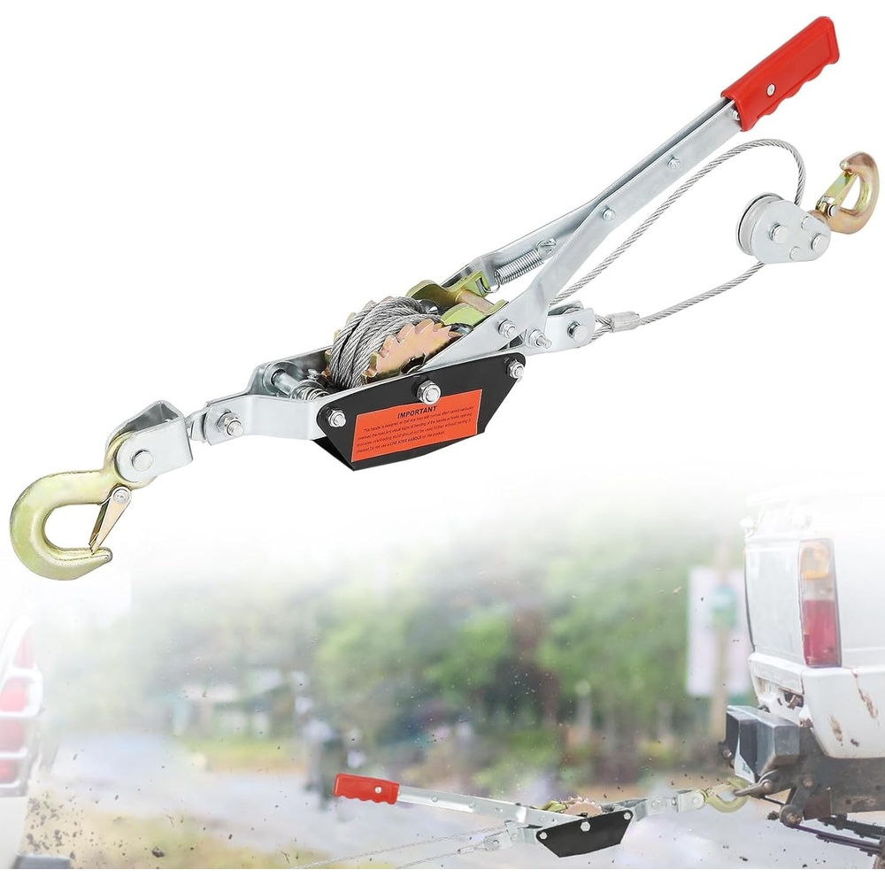 image:imageVEVOR Come Along Winch 2 Ton  4400 LBS Capacity with 12 FT Steel Cable Dual Gear amp Hook Design Ratchet Power Puller Tool Heavy Duty Hoist Cable Puller for Vehicle Rescue