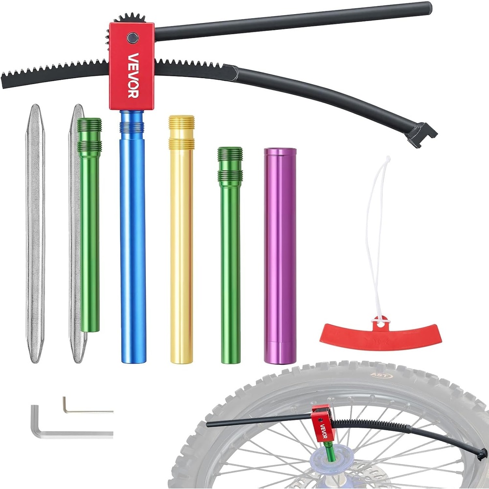 image:imageVEVOR Dirt Bike Tire Changing Tool Kit Fits for Motocross Enduro 1621 Wheels Includes 1525 mm Axle Adapters Dirt Bike Tire Changing Tools Compact Changer with 2 Irons and Protective Sleeve