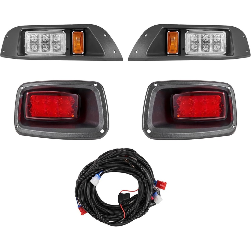 image:imageVEVOR Golf Cart Light Kit 12 Volt Street Legal LED Headlight and Taillight Kit with Wiring Harness Turn Signals Hazard Light Switch Horn Brake Pad Zip Ties ABS Housing for Club Car DS 1993UpGolf Cart Light Kit2
